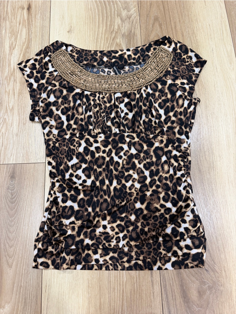 HeartSoul Leopard Print Shirt in Brown and Cream
